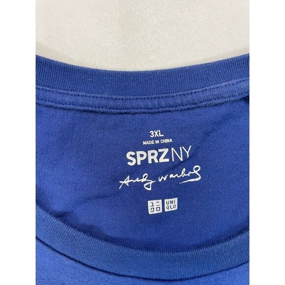 Uniqlo Andy Warhol Art Money Sign Graphic T-shirt Women 3XL Blue Short Sleeve - Picture 4 of 5